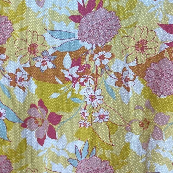 TORRID Plus Size 1X Baby Doll Top Yellow floral Ruffle Blouse - Picture 10 of 11